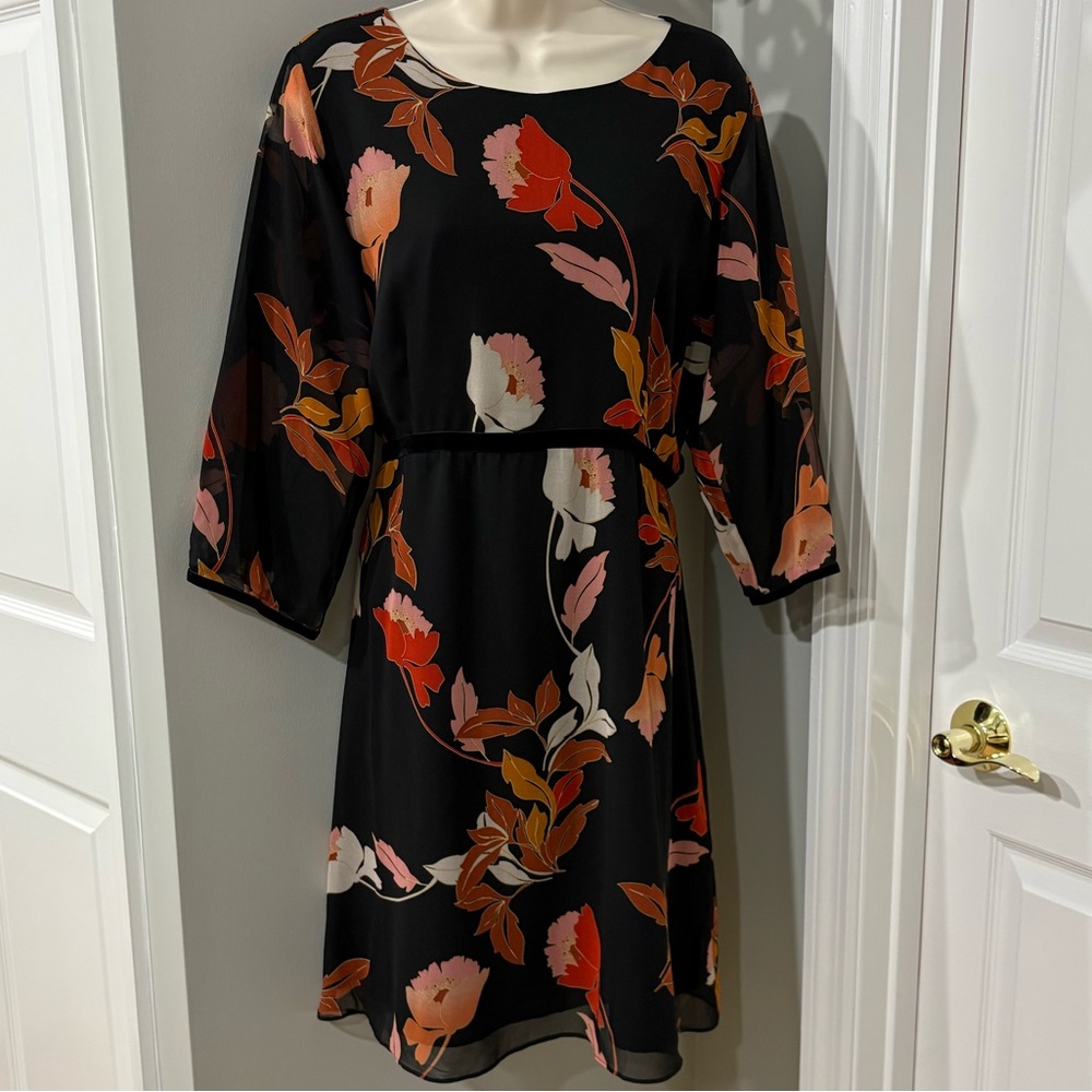 NWOT Molly Bracken Black Floral Dress